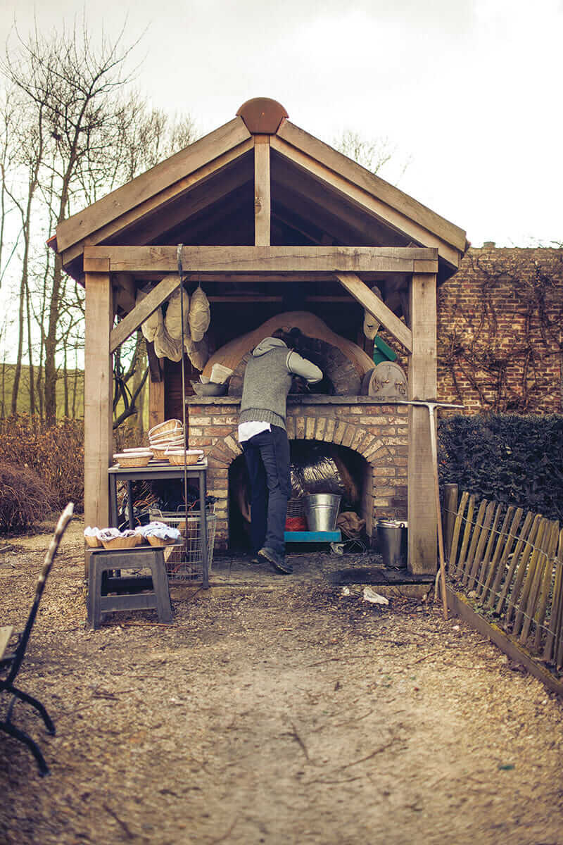 Marleen Berwerf, the baker, at work.