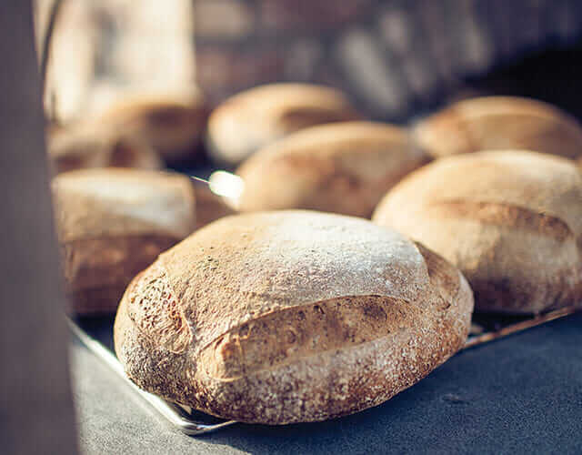 Fresh-baked bread from the oven.