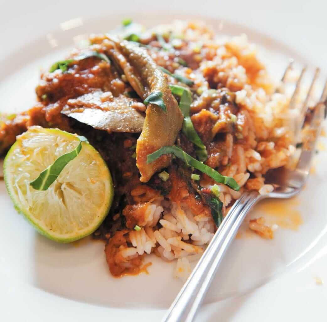 wild boar vindaloo with basmati rice