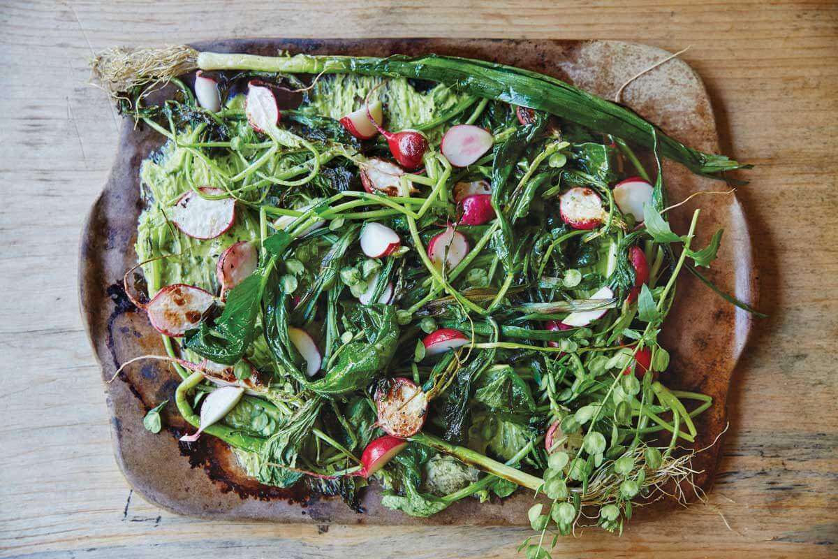 radish salad with leek butter