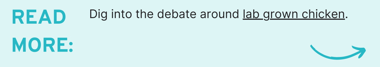 Read More: Dig into the debate around lab grown chicken.