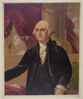 George Washington chromolithograph base on painting by Gilbert Stuart