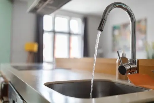 Sink running.